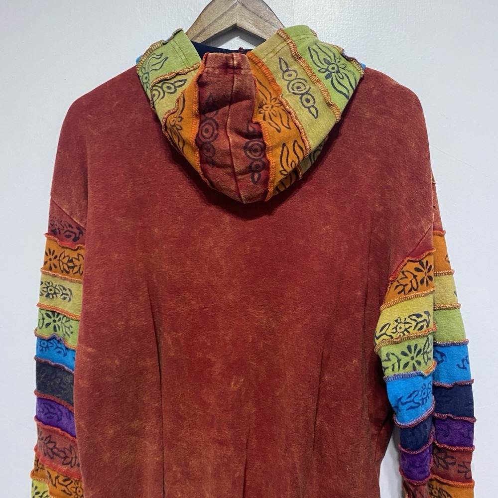 Greater Good Sweatshirt Womens 3XL Colorful Embroidery Rainbow Hippie Festival - Picture 7 of 10